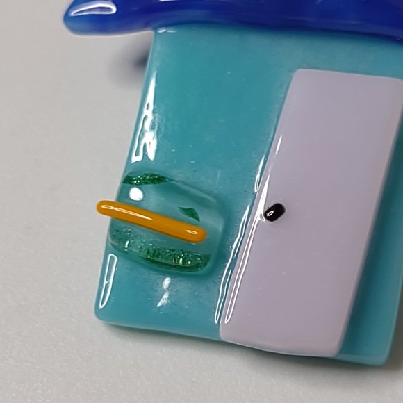 Blue And White Lizano's Glass Haus Brooch - Picture 3 of 8